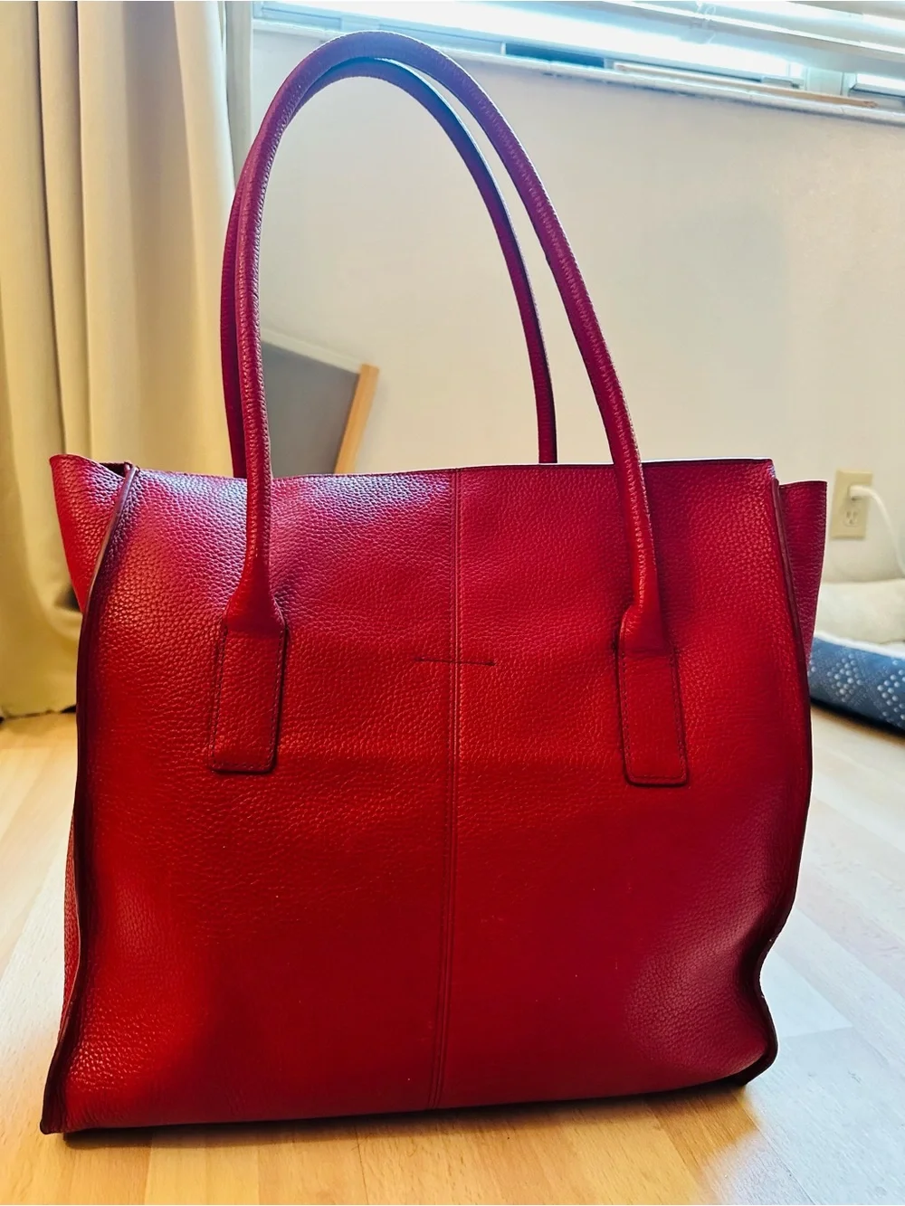 Banana Republic Red Pebbled Leather Tote